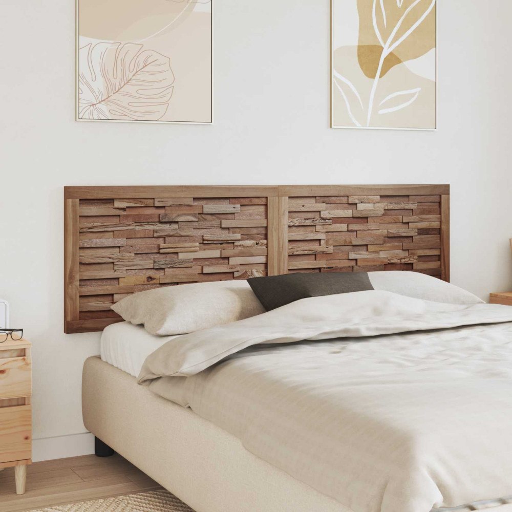 vidaXL Huvudgavel Väggmonterad Naturfärg 180 cm Massivt teakträ