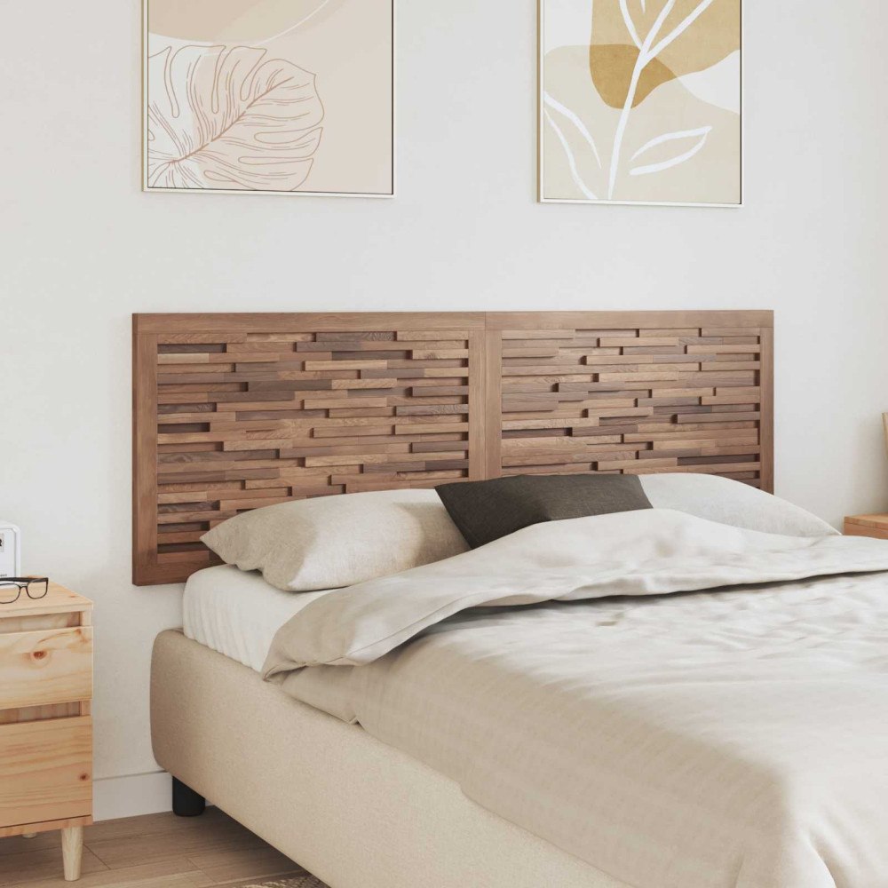 vidaXL Huvudgavel Väggmonterad Naturfärg 160 cm Massivt teakträ