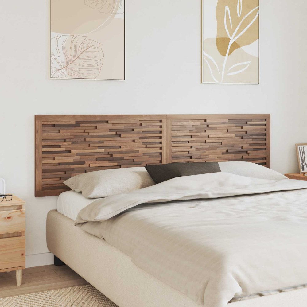 vidaXL Huvudgavel Väggmonterad Naturfärg 180 cm Massivt teakträ