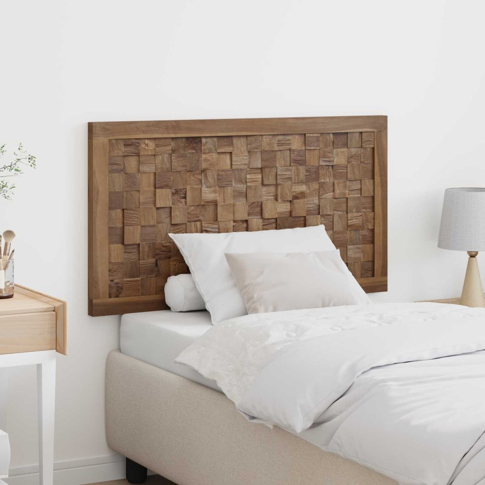 vidaXL Huvudgavel Väggmonterad Naturfärg 100 cm Massivt teakträ