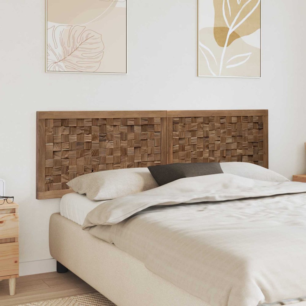 vidaXL Huvudgavel Väggmonterad Naturfärg 180 cm Massivt teakträ