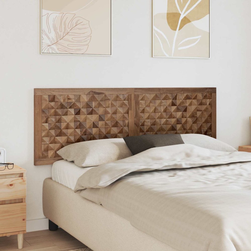 vidaXL Huvudgavel Naturfärg Massiv teak