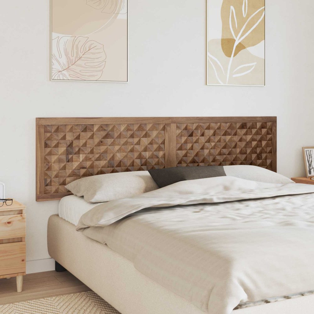 vidaXL Huvudgavel Naturfärg Massiv teak