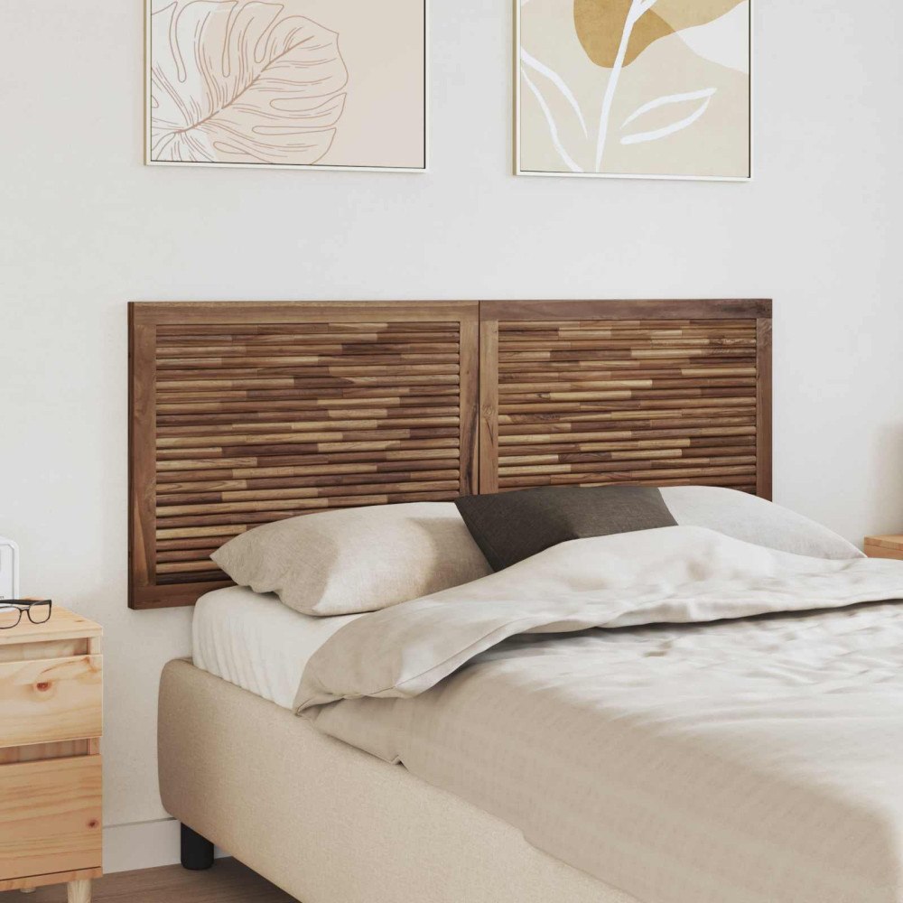 vidaXL Huvudgavel Väggmonterad Naturfärg 140 cm Massivt teakträ