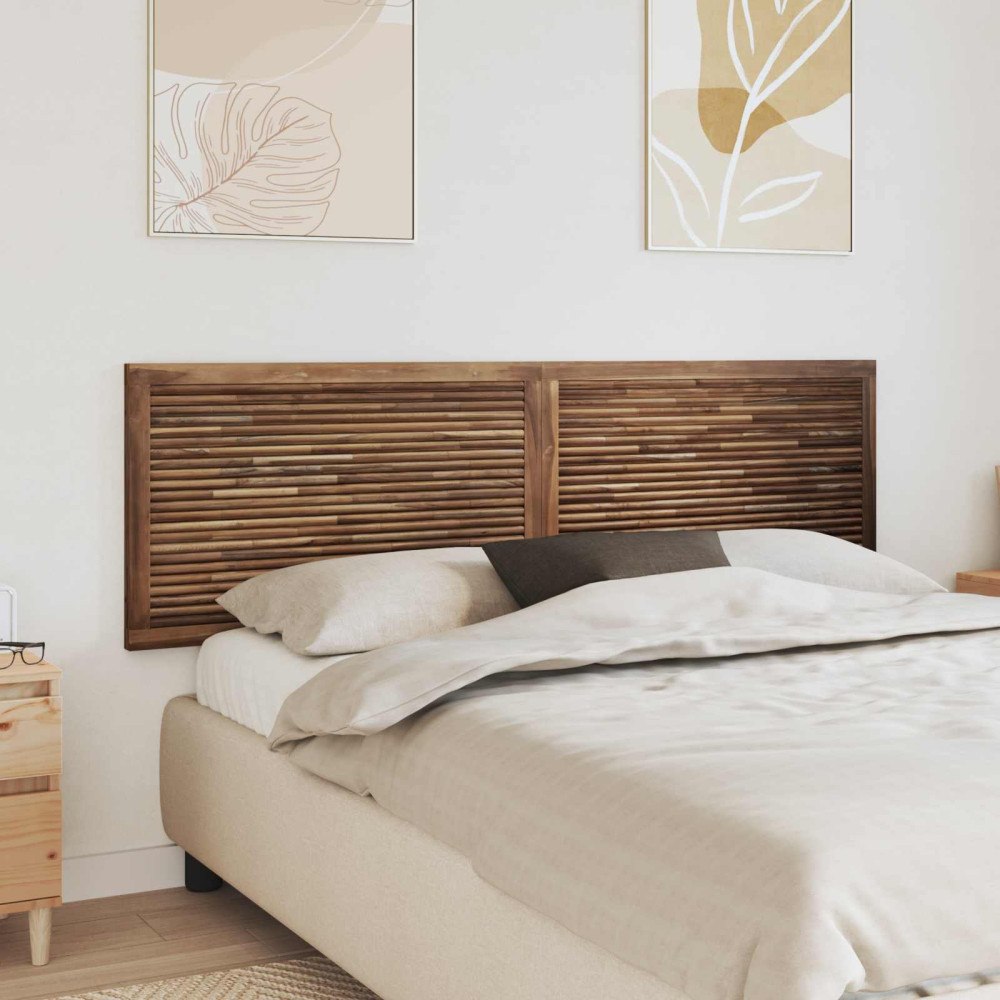 vidaXL Huvudgavel Väggmonterad Naturfärg 180 cm Massivt teakträ