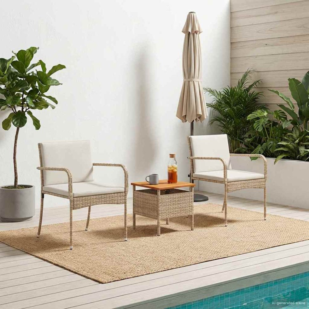 vidaXL Trädgårdset med kudde stål