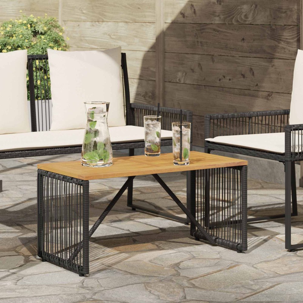 vidaXL Utomhusbord Svart och Brunt 80 x 40 x 40 cm konstrotting