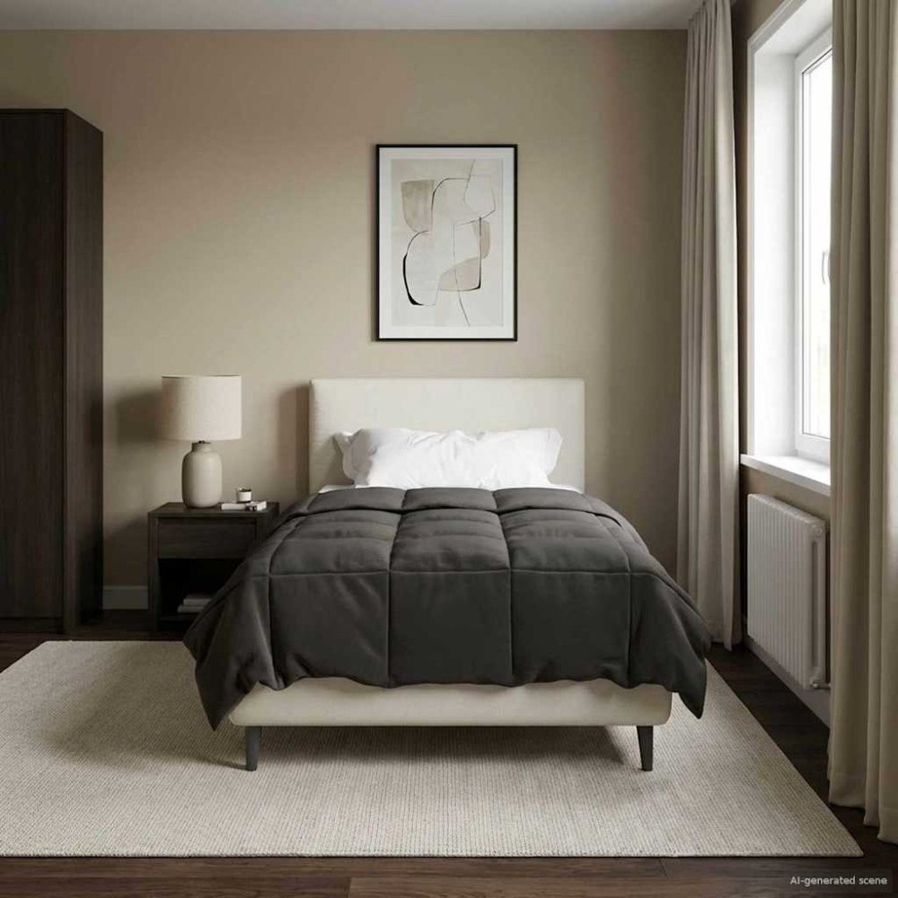 vidaXL Sommar Duvet Quiltad Antracit 140 x 200 cm Mikrofiber