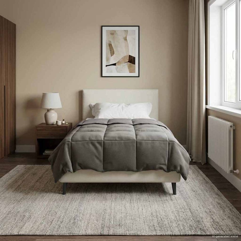 vidaXL Sommar Duvet Quiltad Ljusgrå 155 x 200 cm Mikrofiber