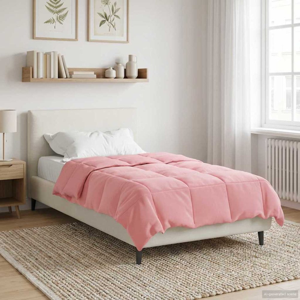 vidaXL Sommar Duvet Quiltad Rosa 135 x 200 cm Mikrofiber
