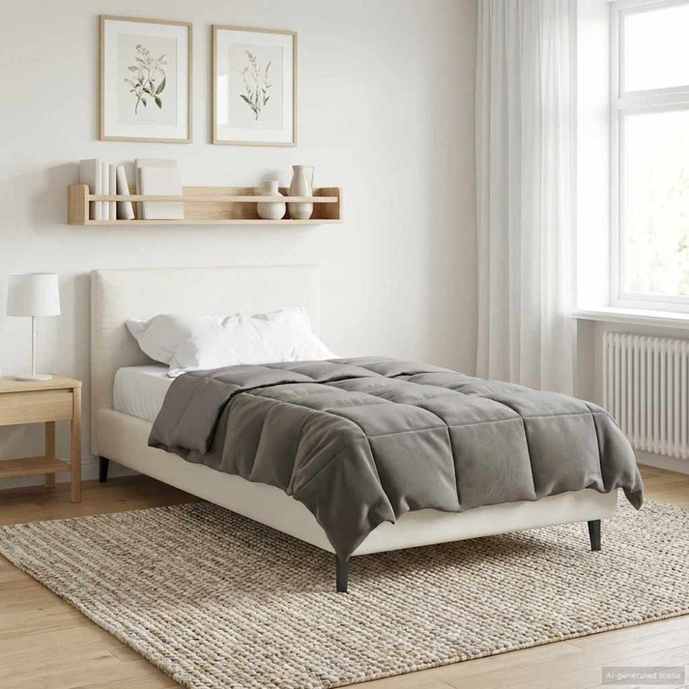 vidaXL Vinter Täcke Quiltad Ljusgrå 135 x 200 cm Mikrofiber