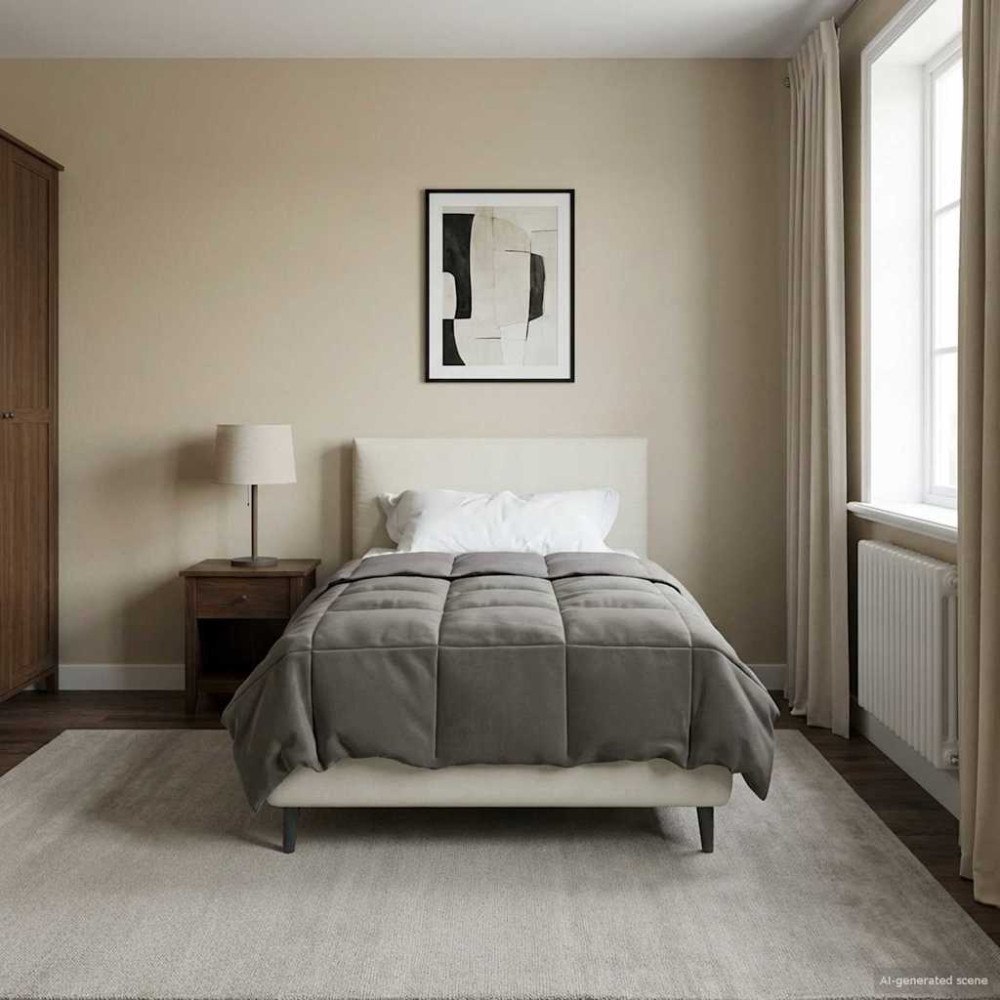 vidaXL Vinter Täcke Quiltad Ljusgrå 140 x 220 cm Mikrofiber