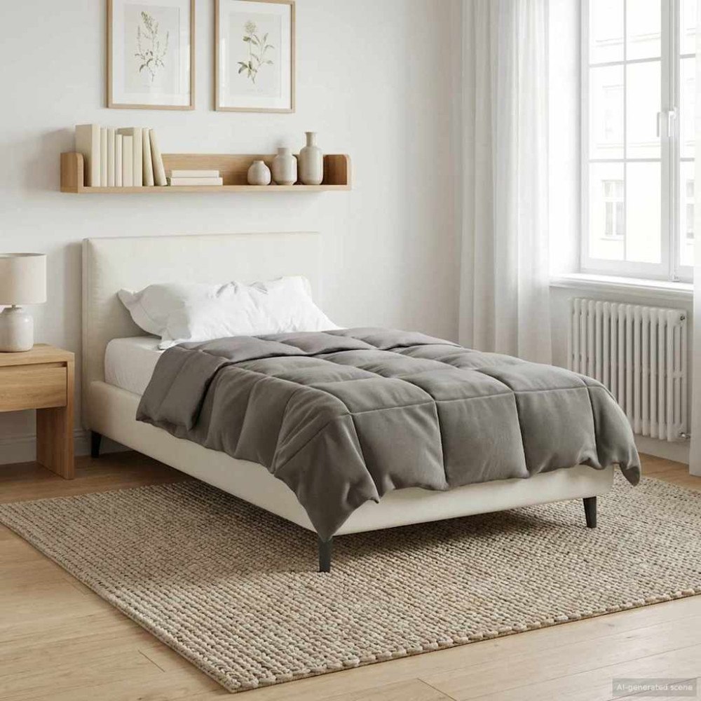 vidaXL Vinter Täcke Quiltad Ljusgrå 155 x 220 cm Mikrofiber