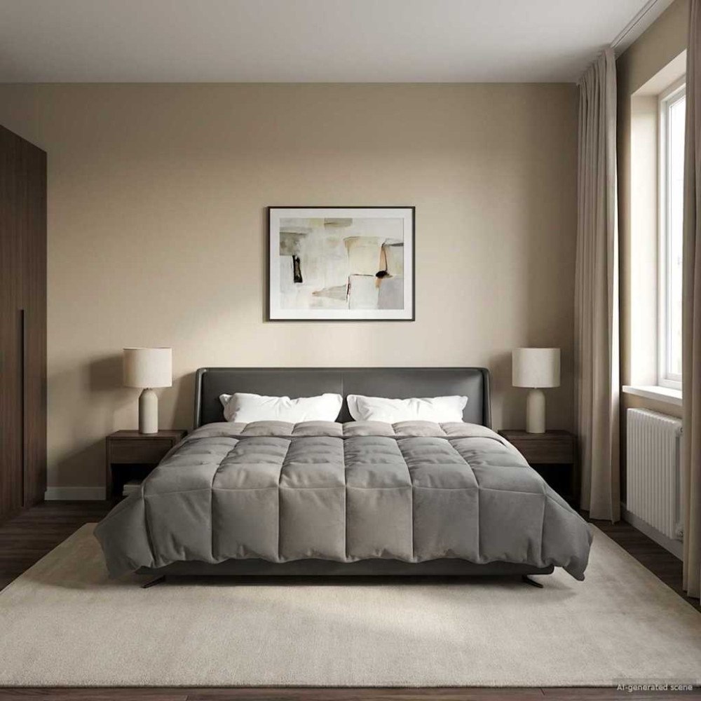 vidaXL Vinter Täcke Quiltad Ljusgrå 200 x 220 cm Mikrofiber