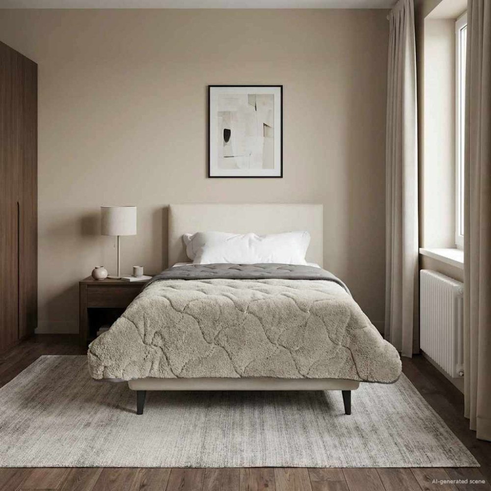 vidaXL Sommar Duvet Ljusgrå 135 x 200 cm Mikrofiber och Teddyfleece