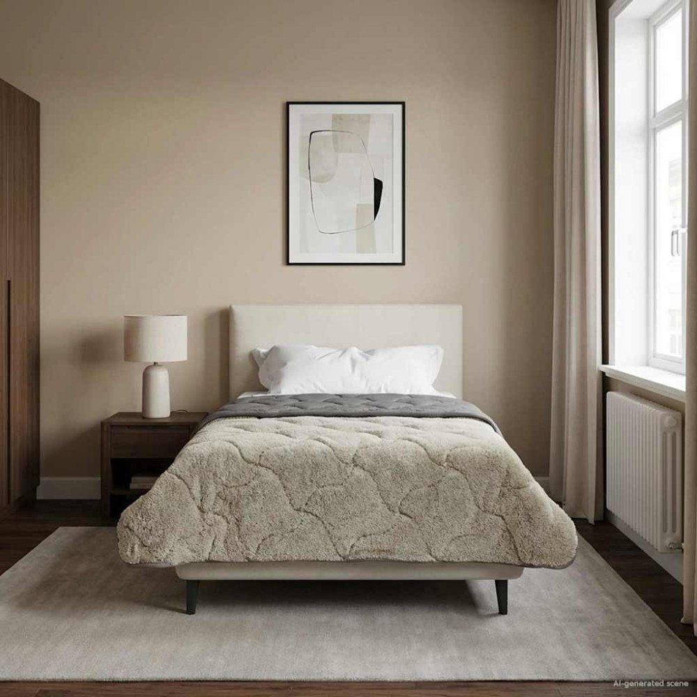 vidaXL Sommar Duvet Ljusgrå 140 x 220 cm Mikrofiber och Teddyfleece