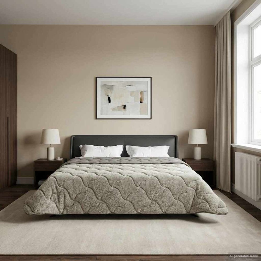 vidaXL Sommar Duvet Ljusgrå 200 x 240 cm Mikrofiber och Teddyfleece