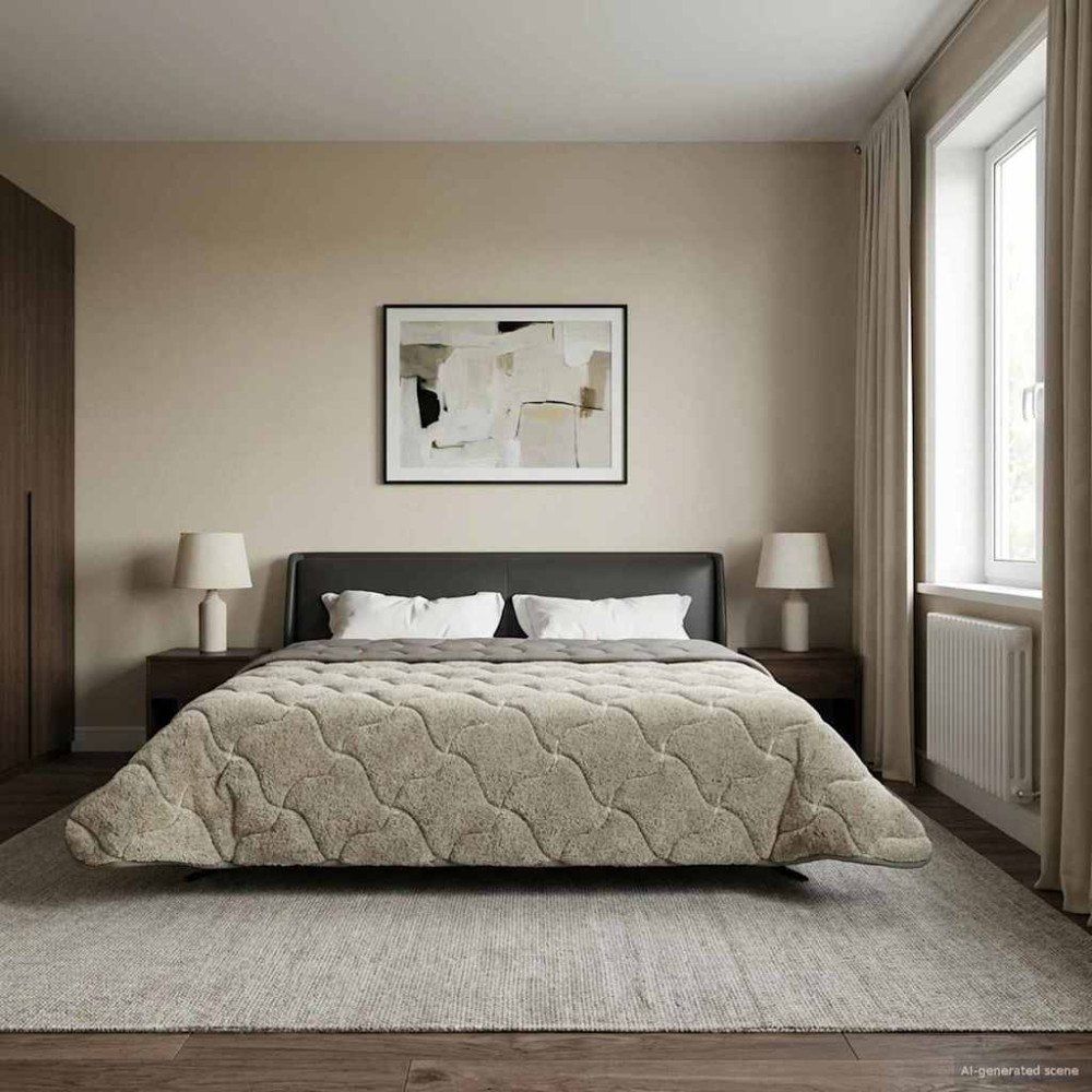 vidaXL Sommar Duvet Ljusgrå 220 x 240 cm Mikrofiber och Teddyfleece