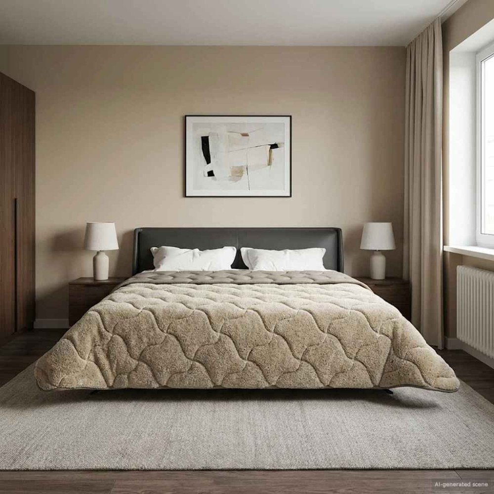 vidaXL Sommar Duvet Ljusgrå 220 x 260 cm Mikrofiber och Teddyfleece