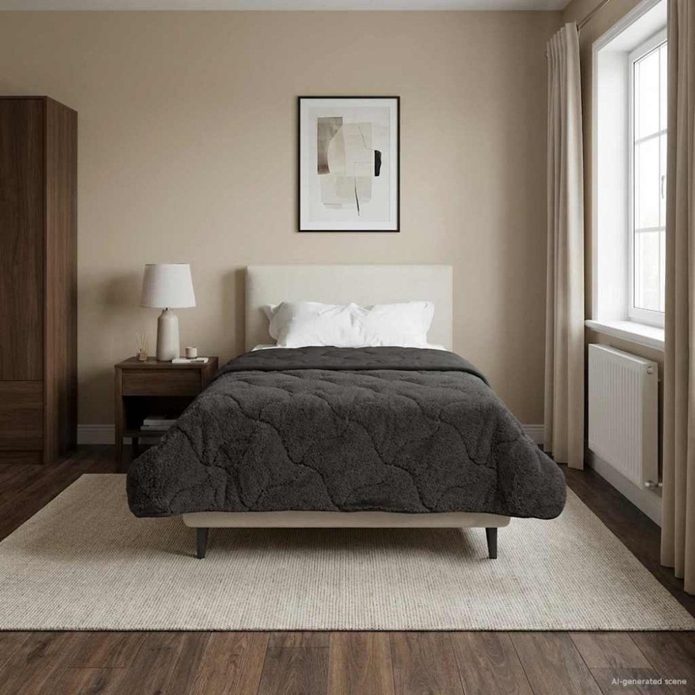 vidaXL Full Års-Duvet Quiltad Antracit 135 x 200 cm