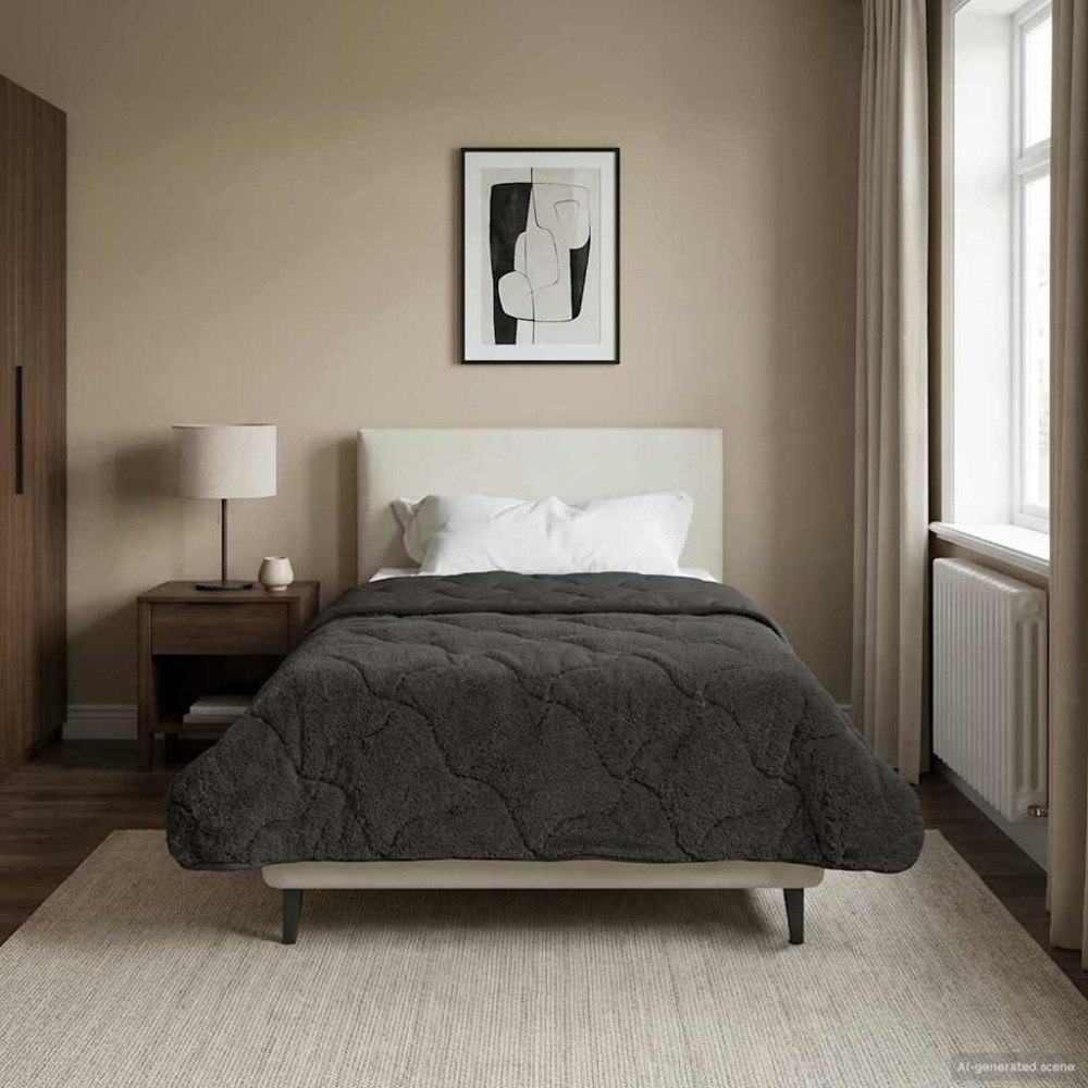 vidaXL Full Års-Duvet Quiltad Antracit 140 x 220 cm