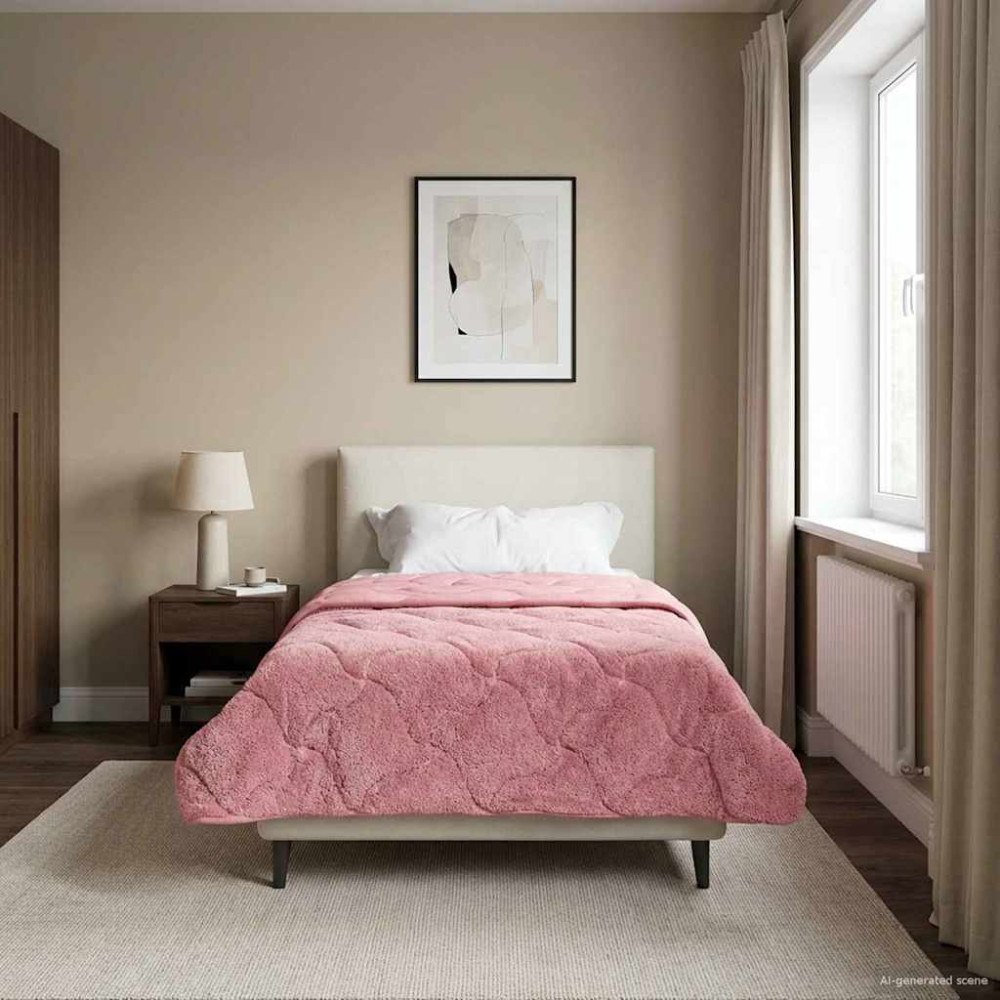 vidaXL Vinter Täcke Rosa 140 x 220 cm Mikrofiber och Teddyfleece