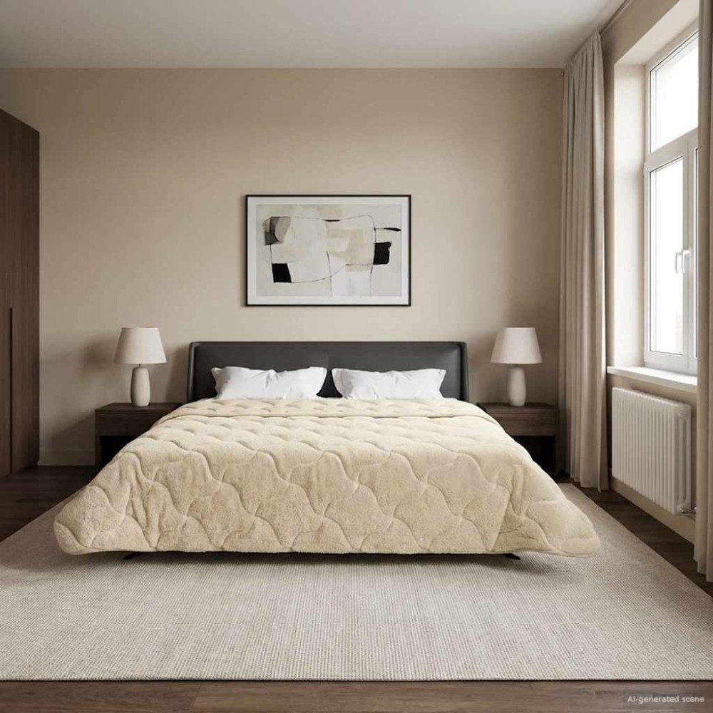 vidaXL Vinter Täcke Kräm 200 x 240 cm Mikrofiber och Teddyfleece