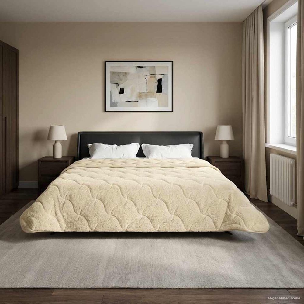 vidaXL Vinter Täcke Kräm 200 x 220 cm Mikrofiber och Teddyfleece