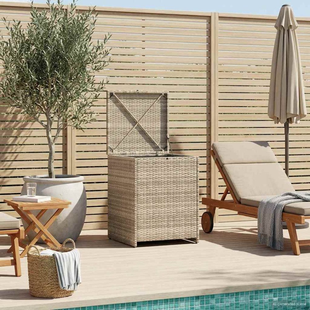 vidaXL Kuddbox Ljusgrå 55 x 55 x 69 cm konstrotting