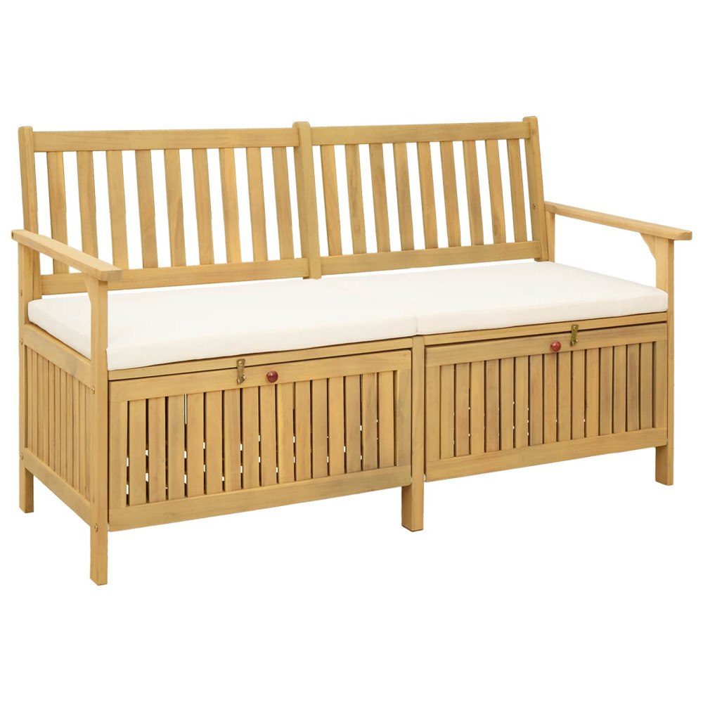 vidaXL Förvaringsbänk med kudde med lagring med dörr 148 x 63 x 84 cm