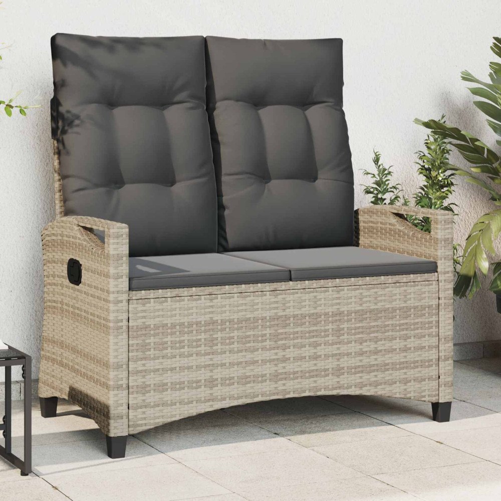 vidaXL Trädgårdsbänk med kudde 105 x 60 x 112 cm stål