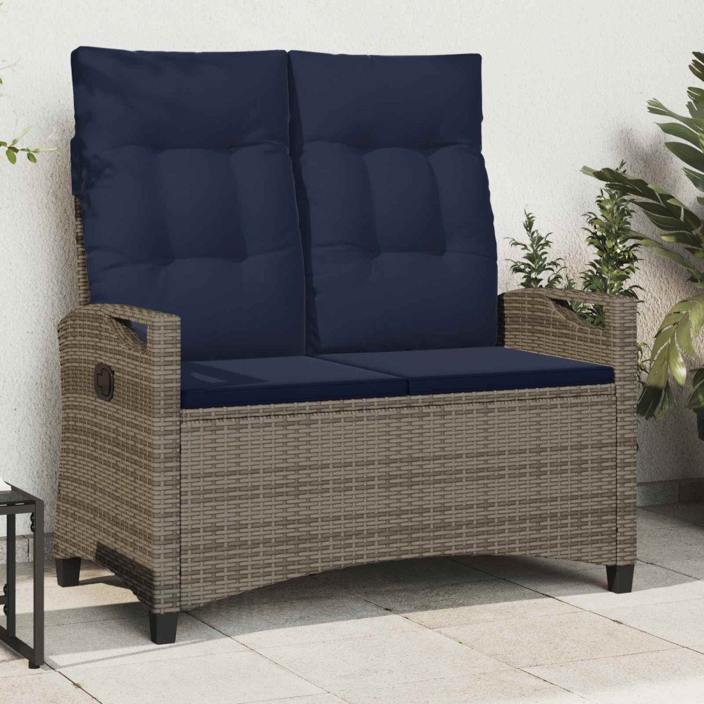 vidaXL Trädgårdsbänk med kudde 105 x 60 x 112 cm stål