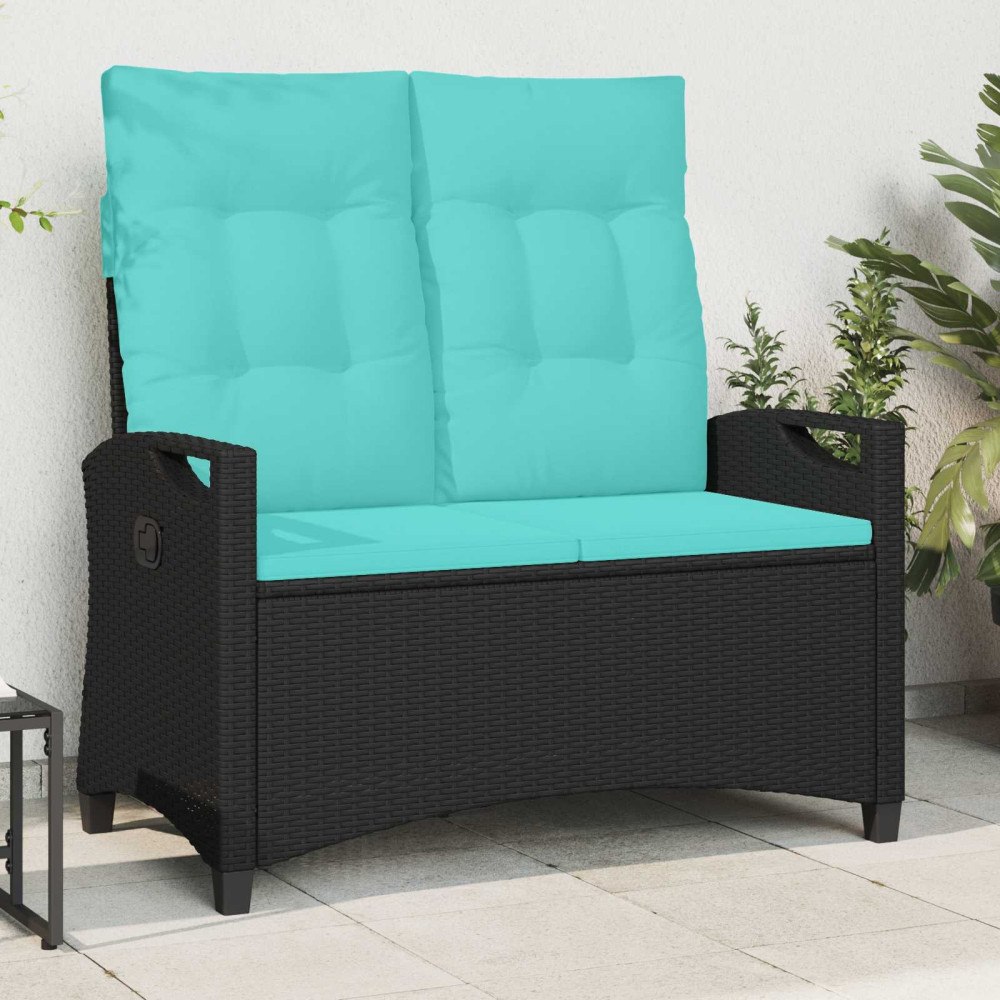 vidaXL Trädgårdsbänk med kudde 105 x 60 x 112 cm stål