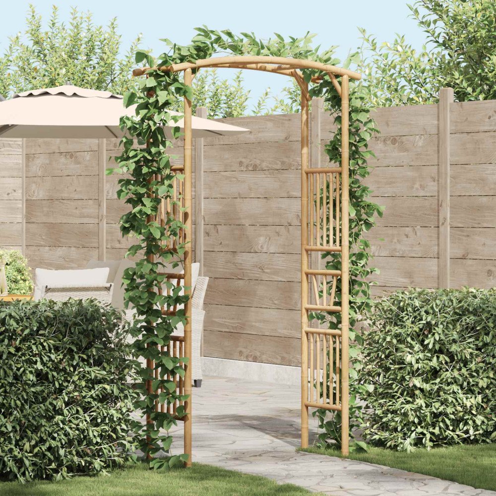 vidaXL Trädgårdsbåge Naturfärg 110 x 40 x 205 cm Bambus