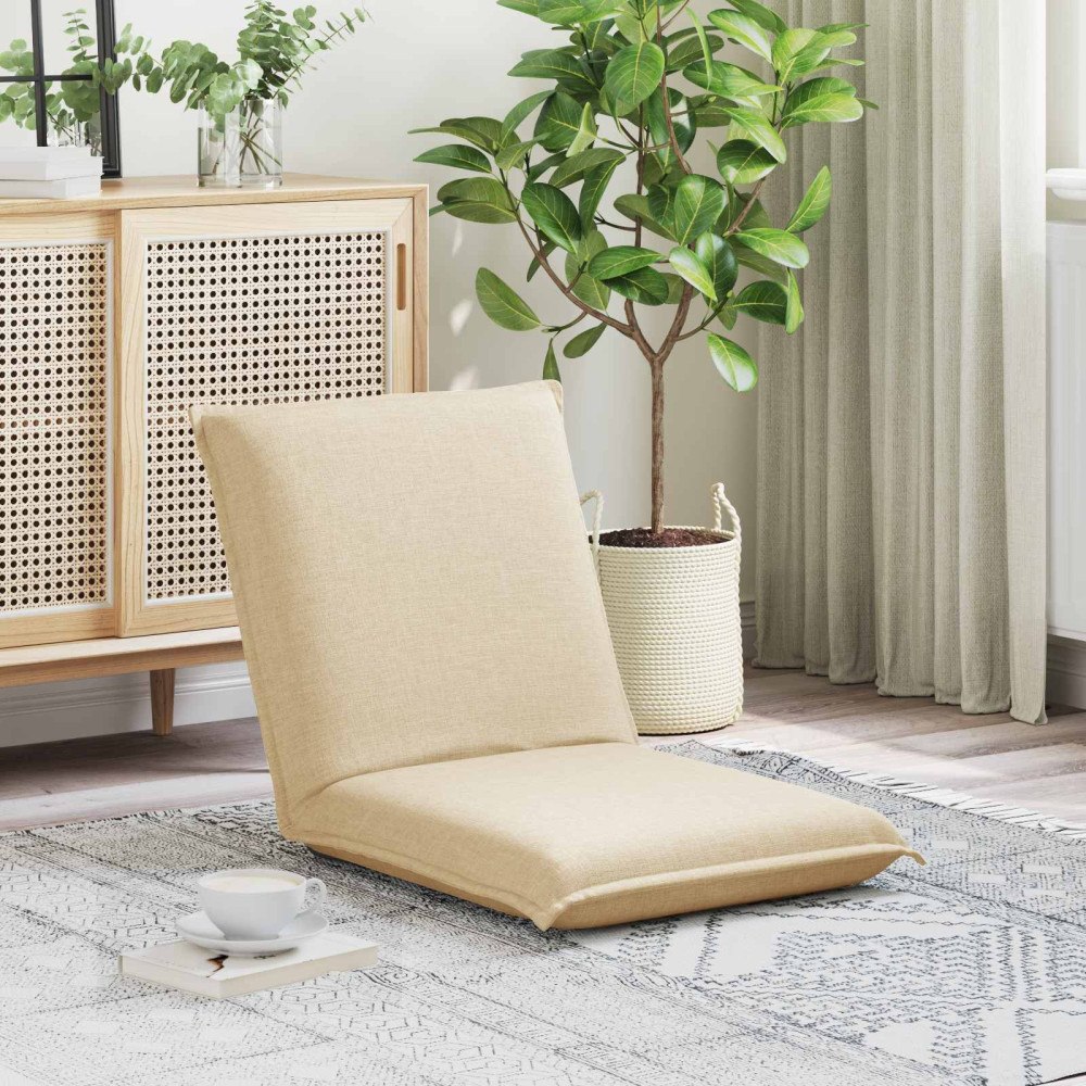 vidaXL Golvstol Kräm 54 x 64 x 59 cm tyg