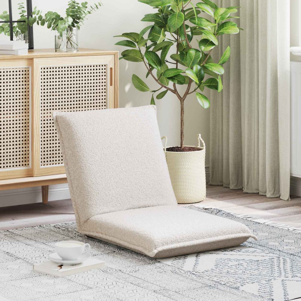 vidaXL Golvstol Kräm 54 x 64 x 59 cm Sjöfåls tyg