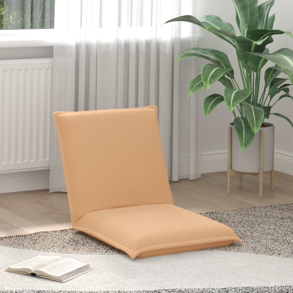 vidaXL Golvstol Beige 54 x 64 x 59 cm Sjöfåls tyg