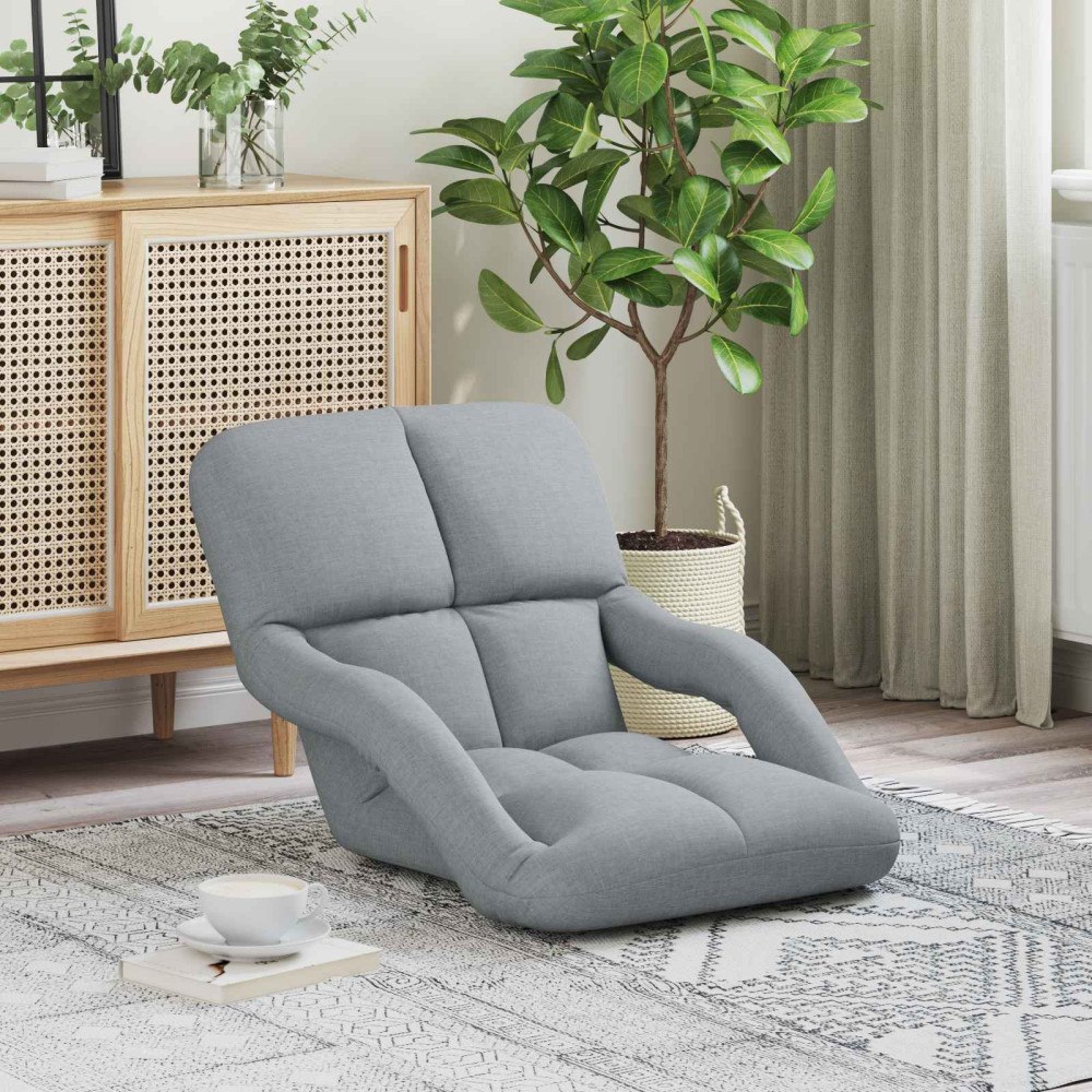 vidaXL Justerbar golvstol Reclining Ljusgrå 58 x 62 x 58 cm Tyg