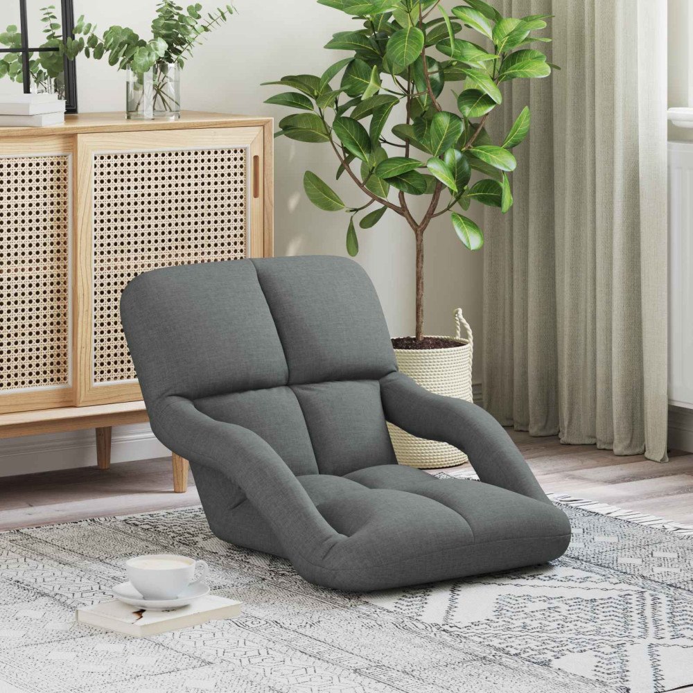 vidaXL Justerbar golvstol Reclining Mörkgrå 58 x 62 x 58 cm Tyg