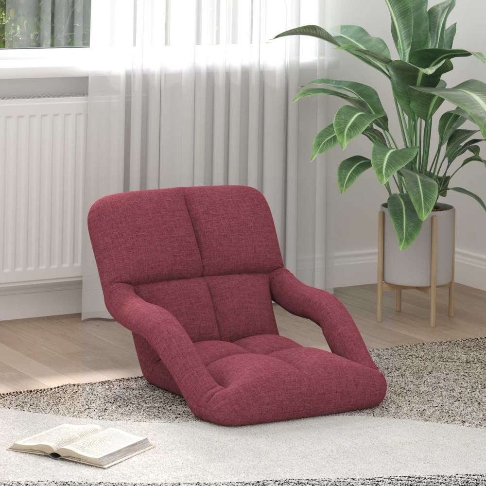 vidaXL Justerbar golvstol Reclining Vinröd 58 x 62 x 58 cm Tyg