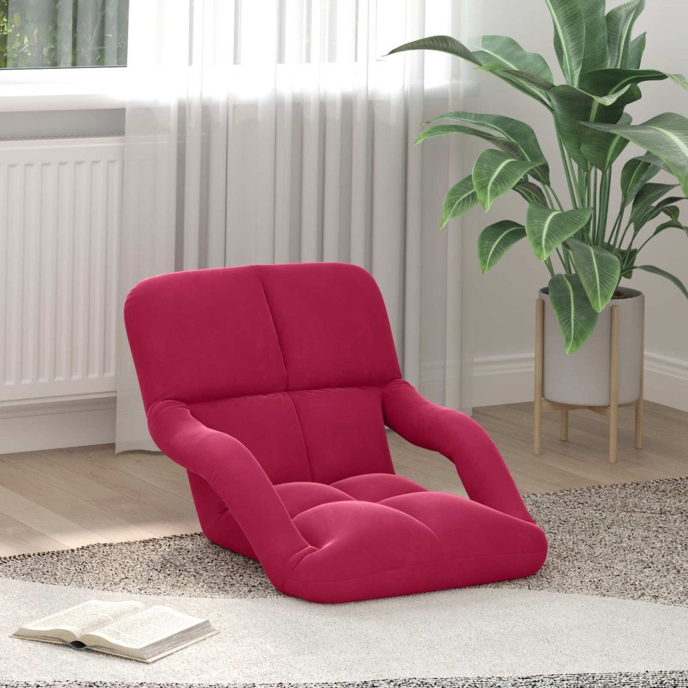 vidaXL Golvstol Vinröd 58 x 62 x 58 cm Sammet