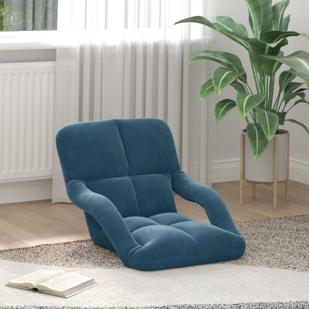 vidaXL Golvstol Blå 58 x 62 x 58 cm Sammet