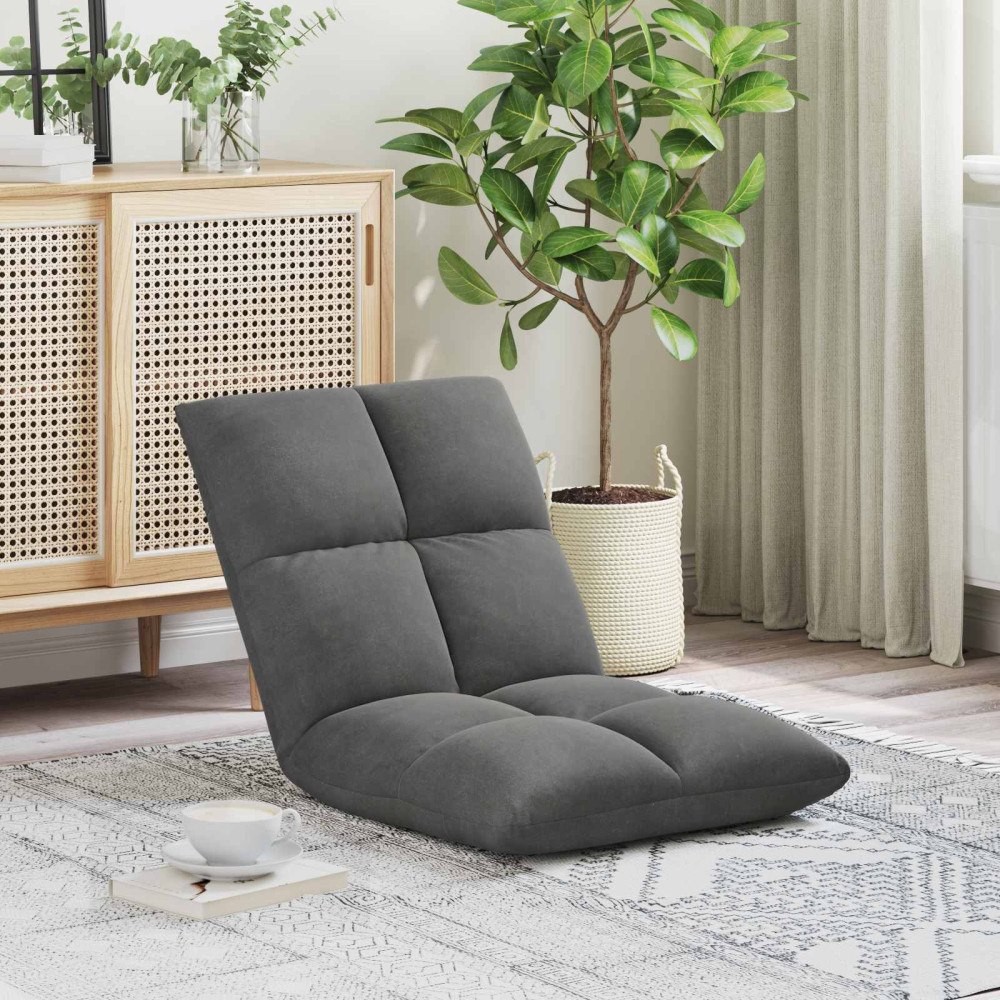 vidaXL Golvstol Mörkgrå 50 x 61 x 57 cm Sammet