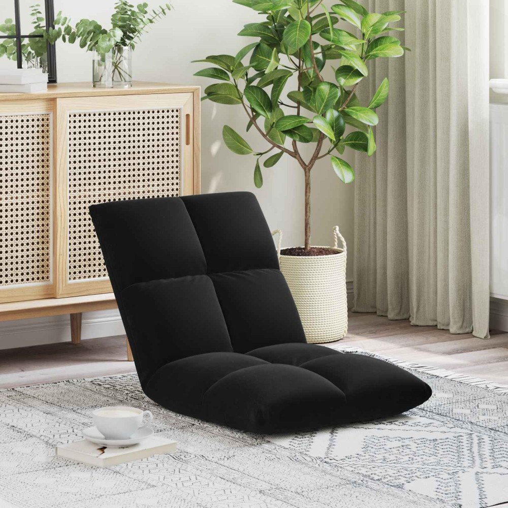 vidaXL Golvstol Svart 50 x 61 x 57 cm Sammet