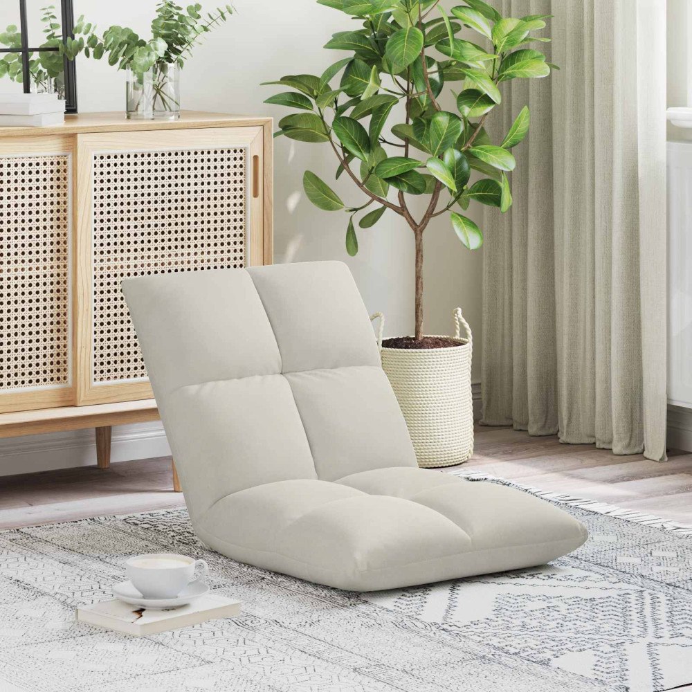 vidaXL Golvstol Kräm 50 x 61 x 57 cm Sammet