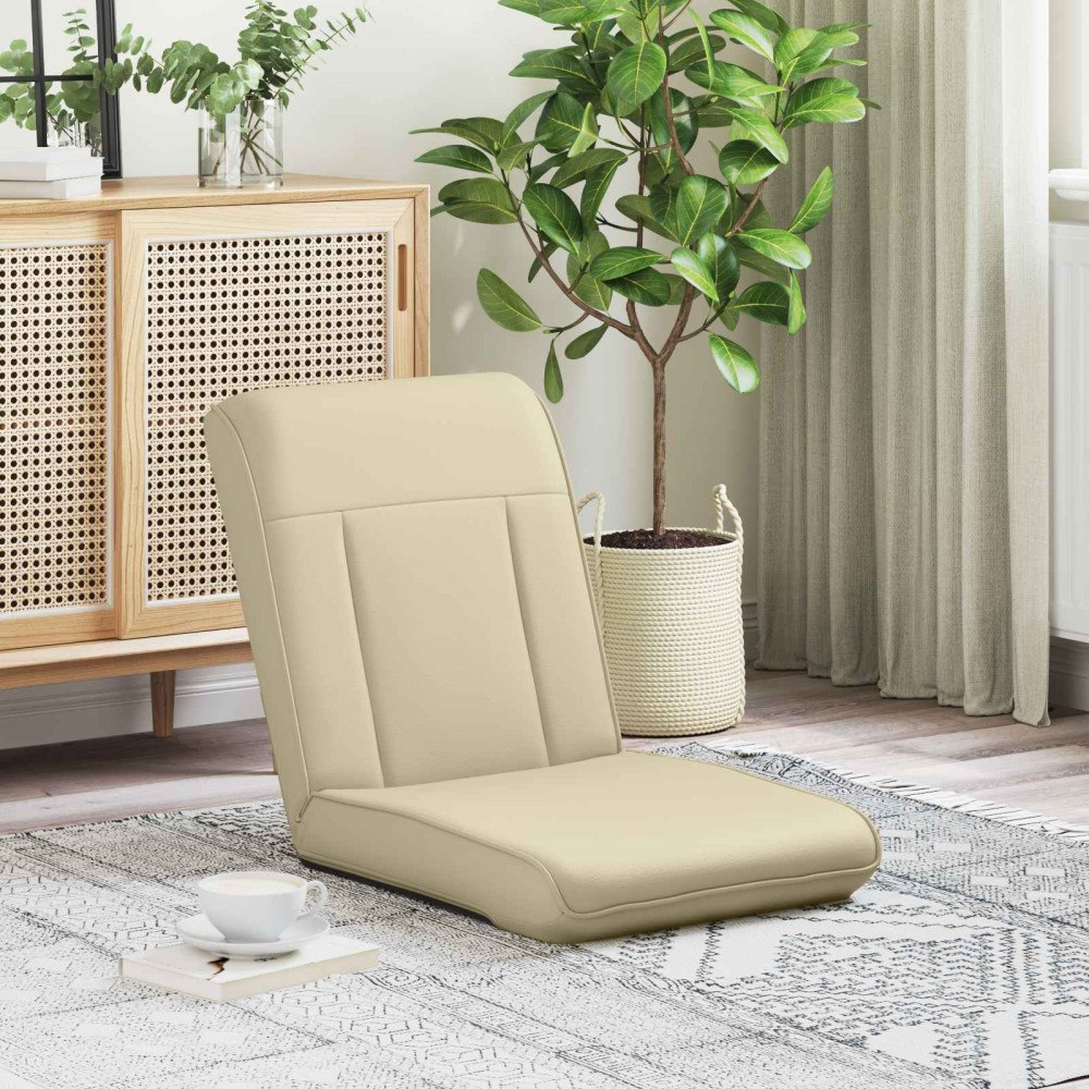 vidaXL Golvstol Kräm 50 x 73 x 60 cm Konstläder