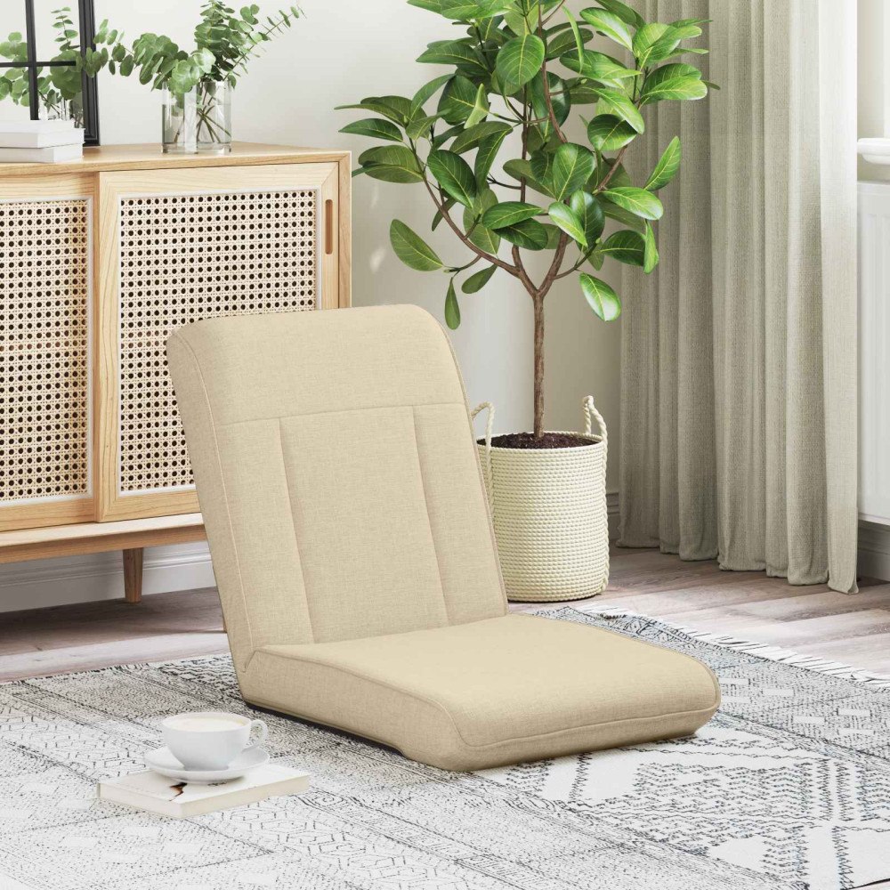 vidaXL Golvstol Kräm 50 x 73 x 60 cm tyg