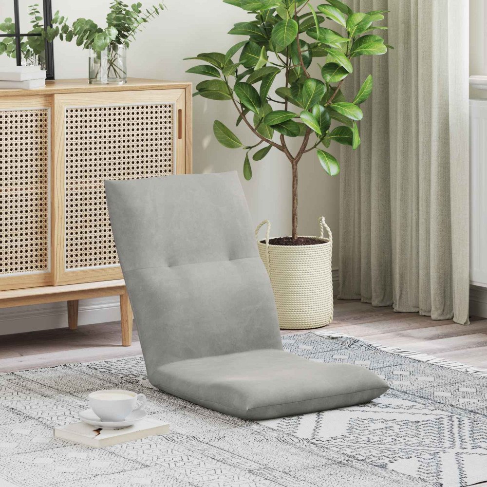 vidaXL Golvstol Ljusgrå 46 x 50 x 61 cm Sammet