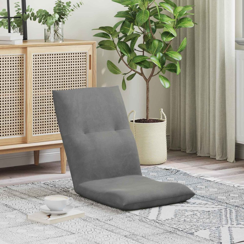 vidaXL Golvstol Mörkgrå 46 x 50 x 61 cm Sammet