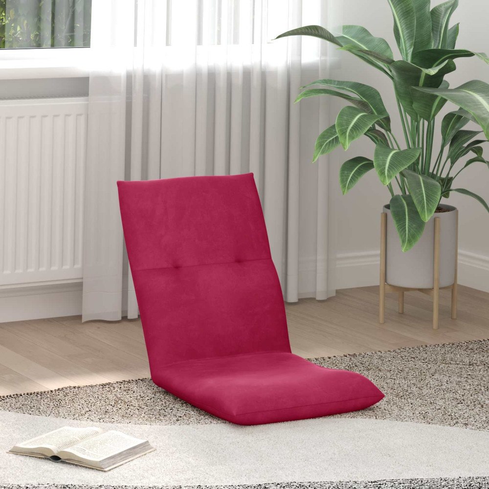 vidaXL Golvstol Vinröd 46 x 50 x 61 cm Sammet